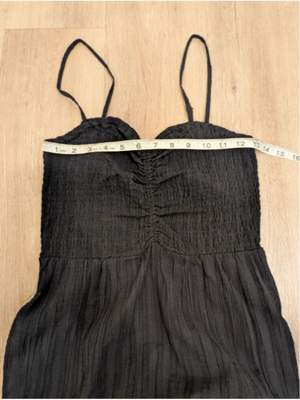 Anthropologie L*SPACE Mallorca Midi Dress Black Cotton Smocked S Resort Wear - Picture 8 of 9